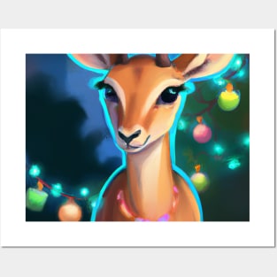 Cute Impala Drawing Posters and Art